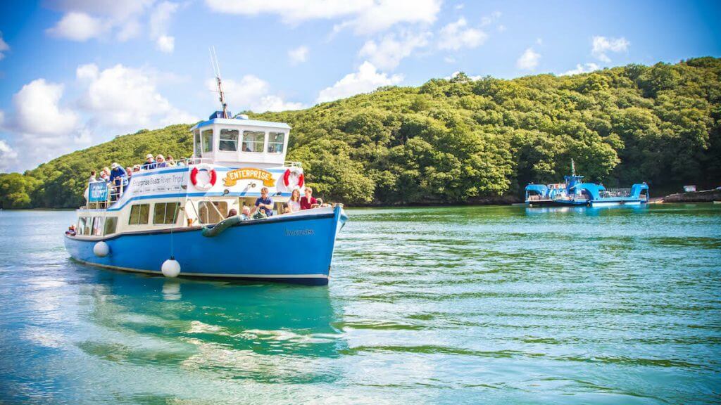Fal River Cruise passing the King Harry Ferry.