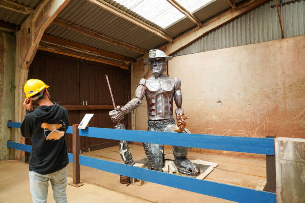 Mining statue at Geevor Tin Mines.