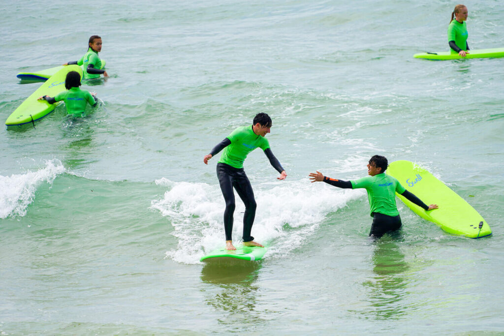 Surf lessons on Gwithian Beach