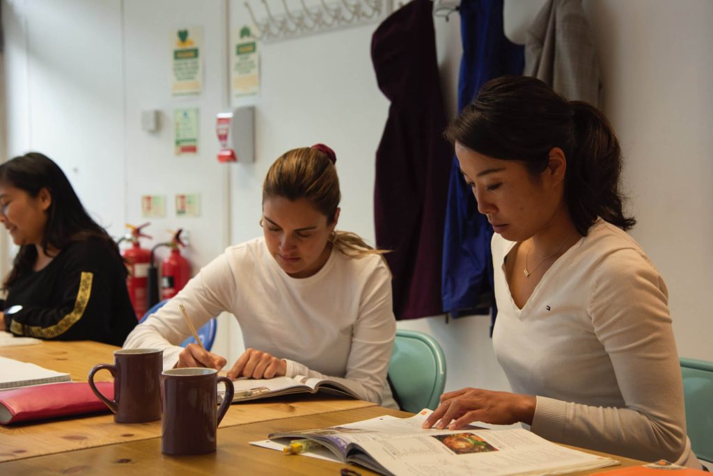 Adult students in the Language Tree classroom