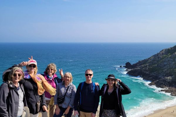Language Experience students on a coast walk.