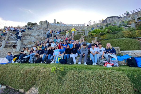 A mixed student group at the Minack theatre.