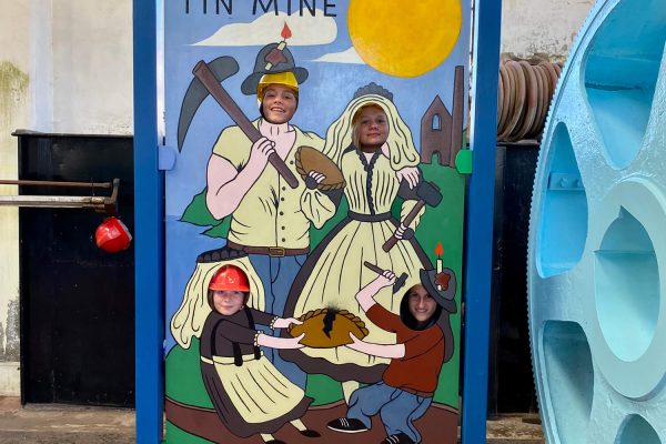 Students having fun at Geevor Tin Mine