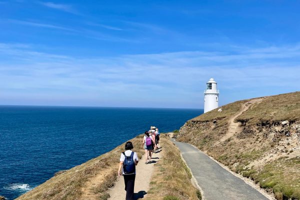 Students walking to Trevose Head