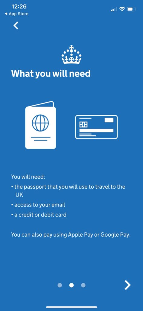 Have your passport and a credit card ready