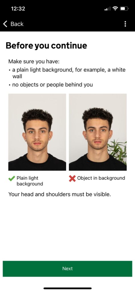 Take a passport style photo of yourself