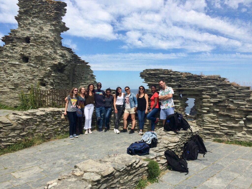 Language Tree students at Tintagel Castle