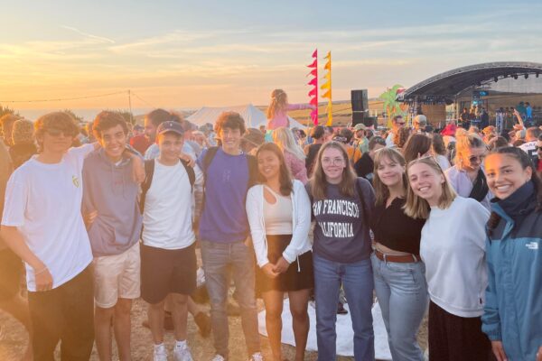 Summer School students at a music festival in Cornwall